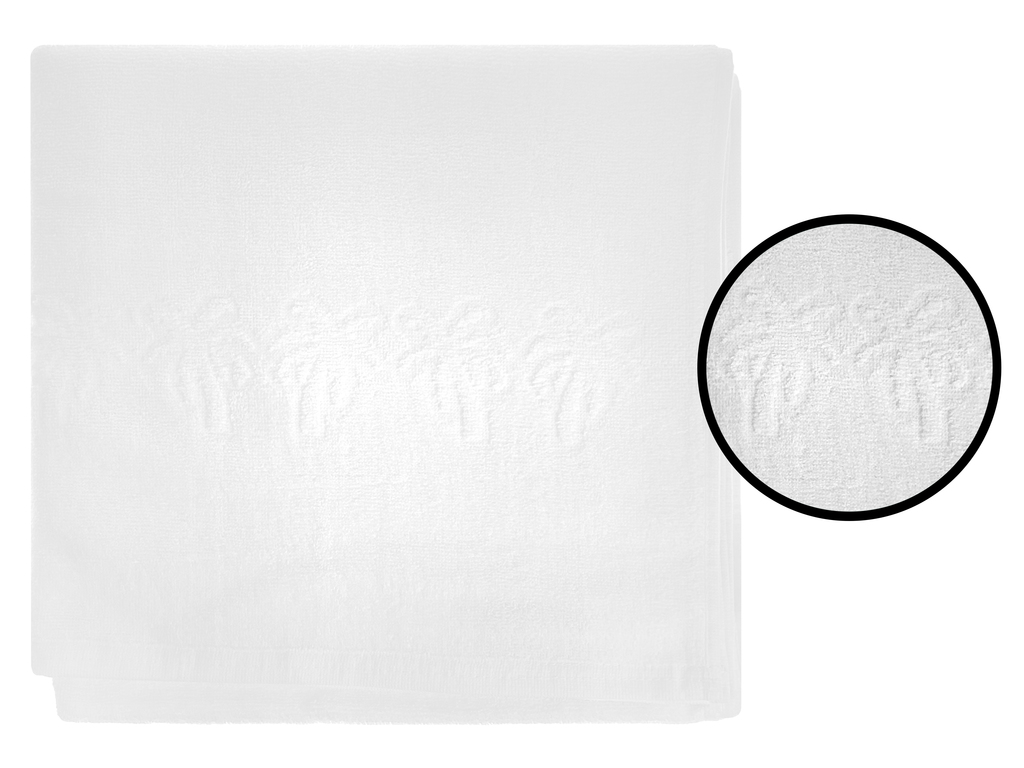 Toalla Blanca Hotelera con Diseño de Palmas