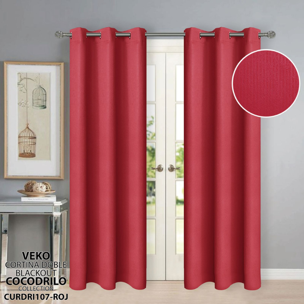Cortina Doble Blackout Roja