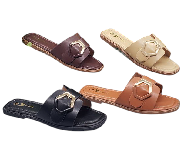 Sandalias Planas con Hebilla Metálica