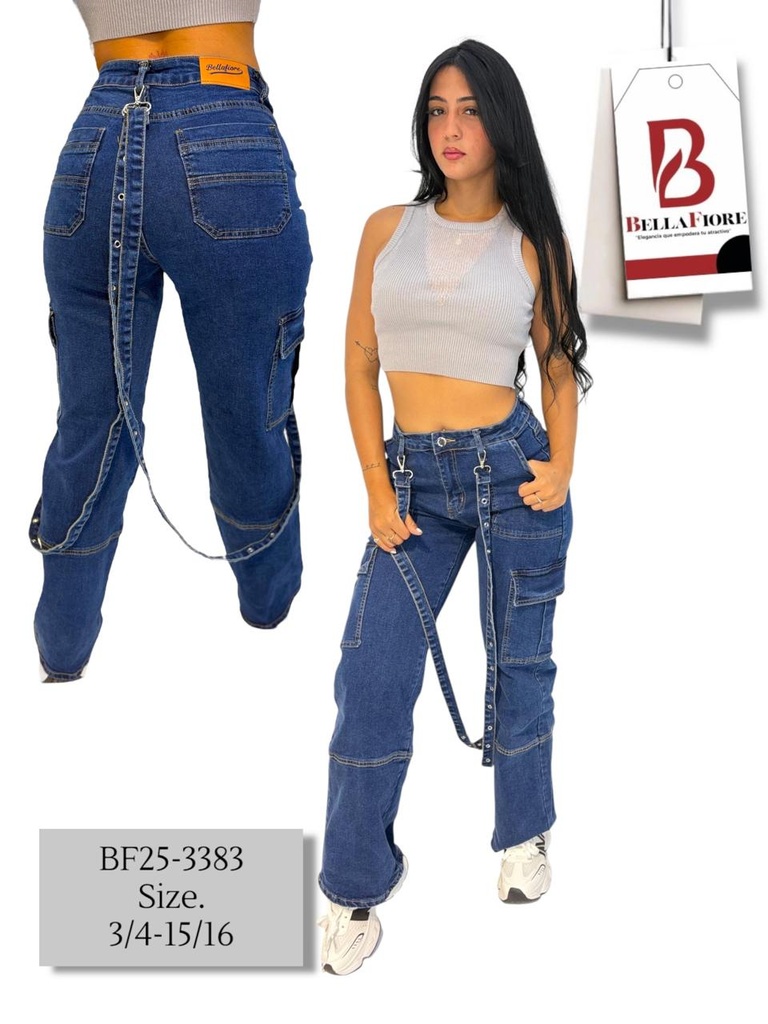 Pantalón Cargo para Dama con Tirantes 