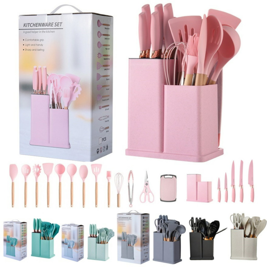 Juego de Cuchillos y Utensilios de Cocina