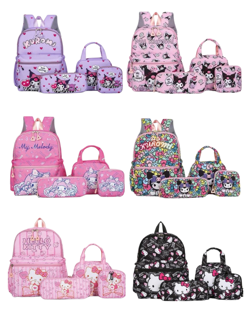 Conjunto Escolar de Personajes 4 Piezas 