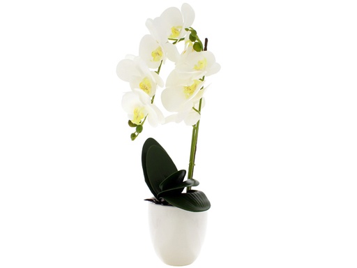 [718-37054] Orquidea Artificial Blanca en Maceta