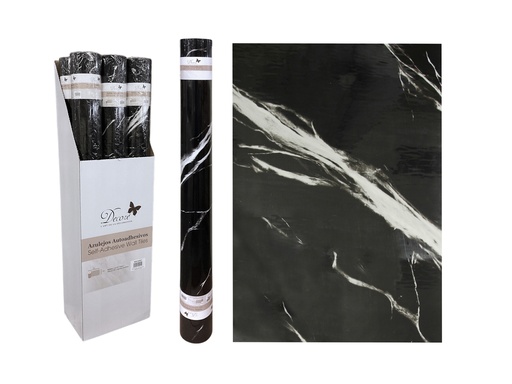 [746-2402921] Papel Adhesivo Decorativo Mármol Negro