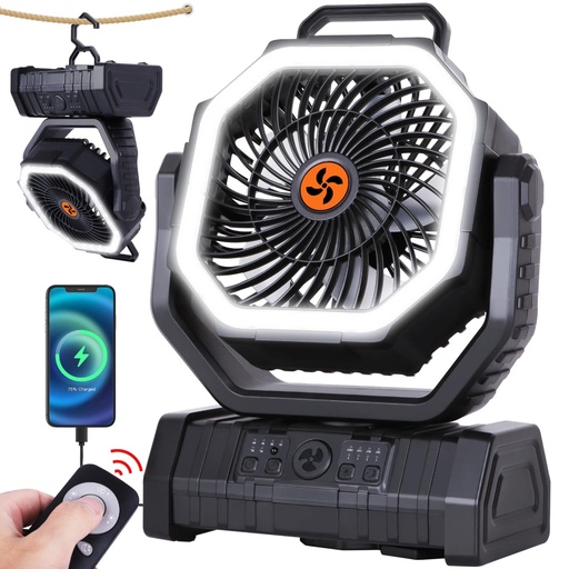 [F6] Ventilador Recargable Multifuncional 20000amp
