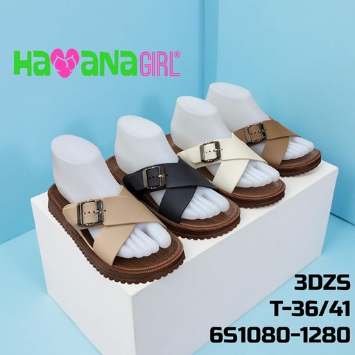 [6S1080-1280] Sandalia Casual para Dama Cruzadas 