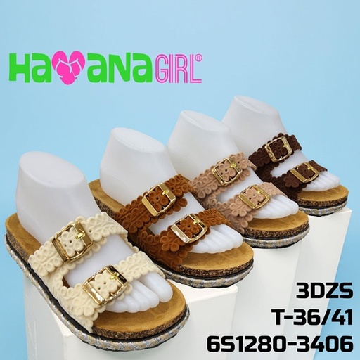 [6S1280-3406] Sandalia Casual para Dama Cintas Caladas