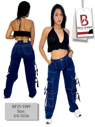 [BF25-3389] Pantalón Cargo para Dama Doble Bolsillos