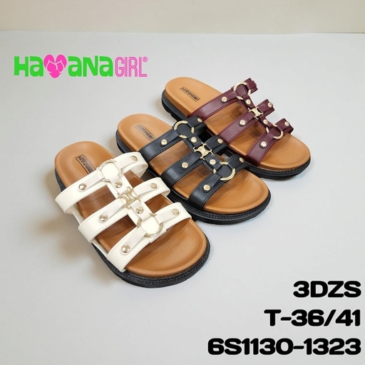 [6S1130-1323] Sandalia Confort Doble Hebilla