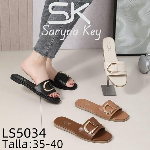 [LS5034] Sandalias Planas con Hebilla