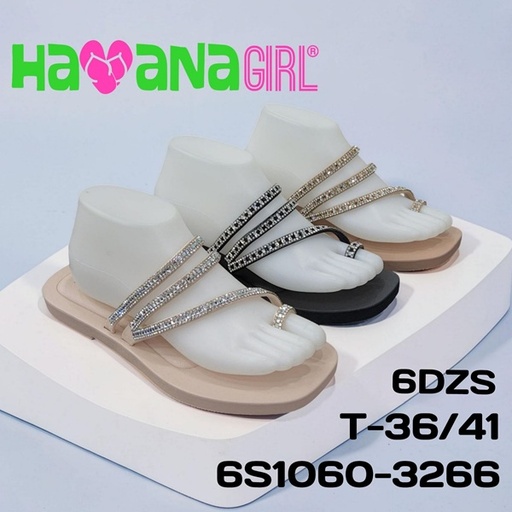 [6S1060-3266] Sandalia Engomadas con Brillos