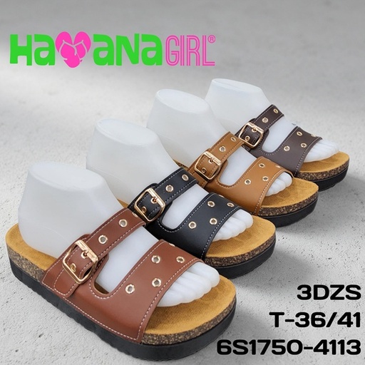 [6S1750-4113] Sandalia Casual con Decoración Metalica