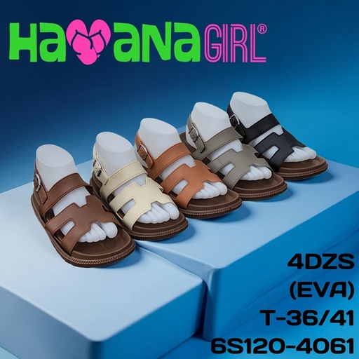 [6S120-4061] Sandalia casual para dama engomadas 