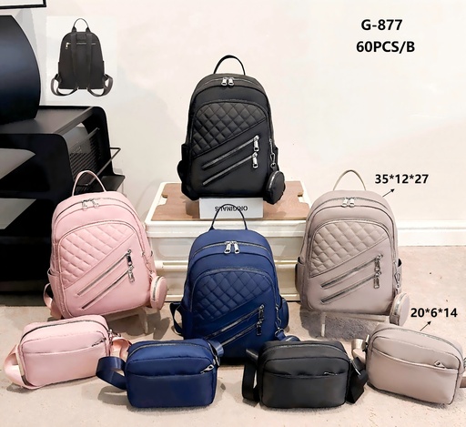 [G-877] Mochila para Dama 3 piezas