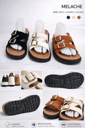 [G B09] Sandalia casual para dama cintas cruzadas