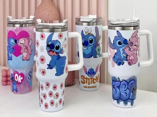 [TT122960] Vaso Stitch con Tapa y Sorbete