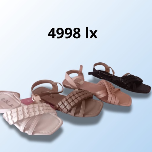 [4998LX] SANDALIAS ESTILO CUADRADAS CON CIERRE