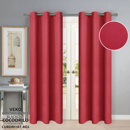 [CURDRI107ROJ] Cortina Doble Blackout Roja