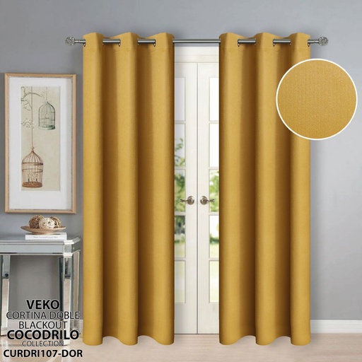 [CURDRI107AMA] Cortina Doble Blackout Amarilla 