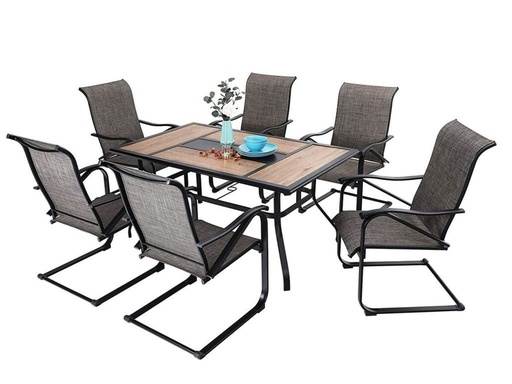 [854-ARGYRIN] Mesa con silla para Terraza 7 Pzas