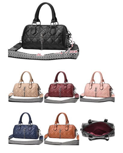 [A-1643] Bolso Acolchado Dama con Correa Ancha