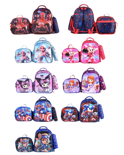 [G-497] Mochila Infantil 3D con Lonchera