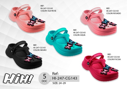 [HI-247-CG143] Sandalia tipo Zueco para niña